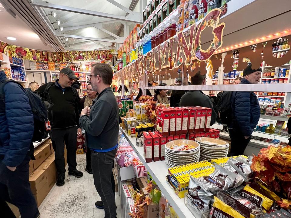 Inside, there were expats perusing the American food brands.