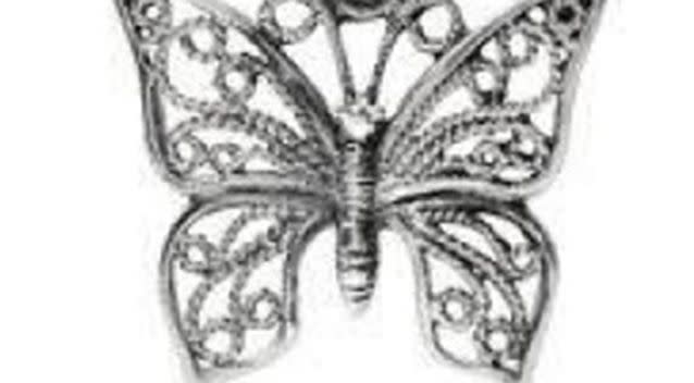 A butterfly necklace similar to the one found on the body of a woman in Tathra. Photo: NSW Police