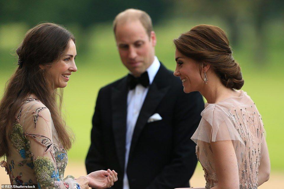 Rose Hanbury chats with Kate Middleton as Prince William looks on