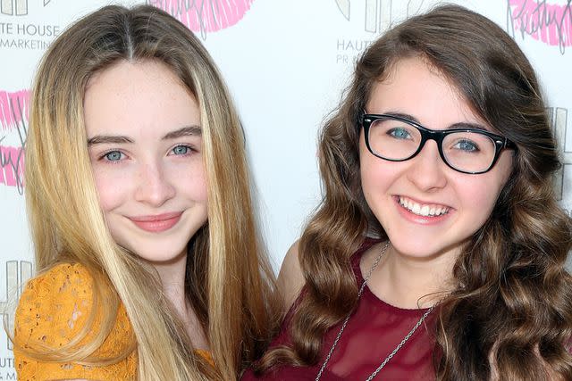 <p>David Livingston/Getty</p> Sabrina Carpenter and her sister Sarah in 2013