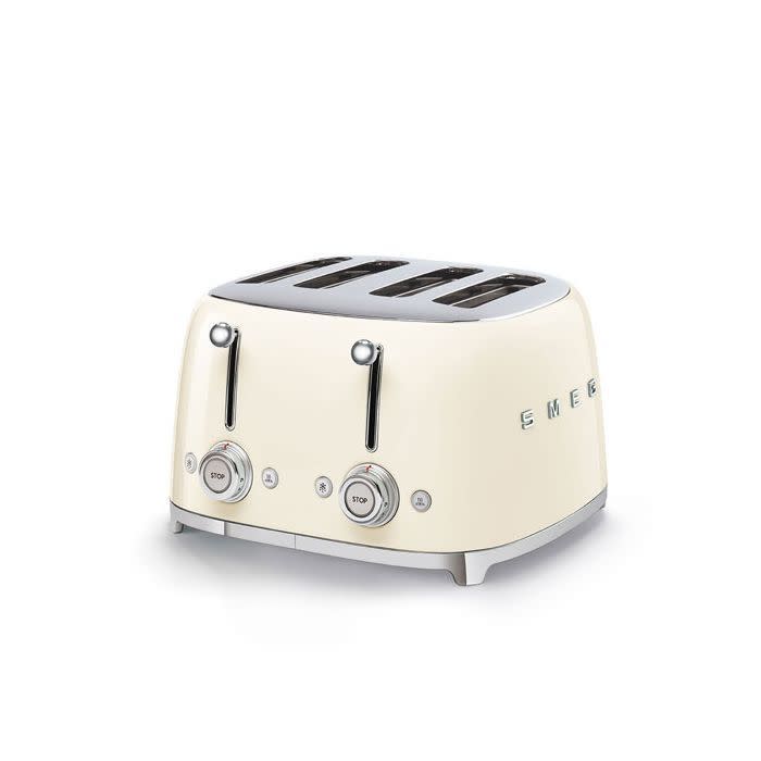 50s Retro Line Cream 4x4 Slot Toaster