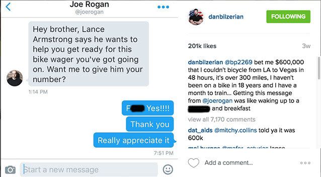 Well connected, Bilzerian had some help with sourcing the perfect one-on-one training partner. Source: Instagram/danbilzerian