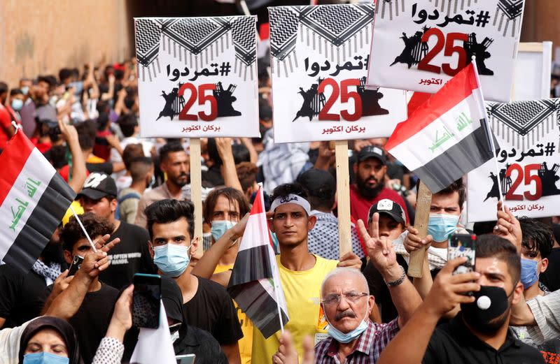 Iraqis take to the streets on protest anniversary