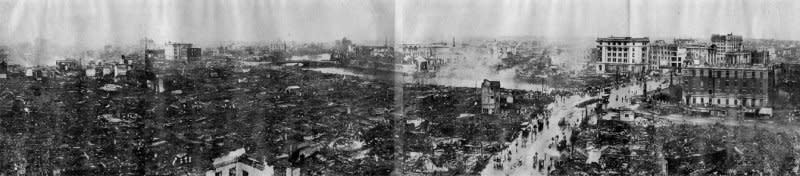 On September 1, 1923, an earthquake struck Yokohama, Japan. The so-called Great Kantō earthquake killed an estimated 143,000 people. File Photo courtesy of Osaka Mainichi/Wikimedia