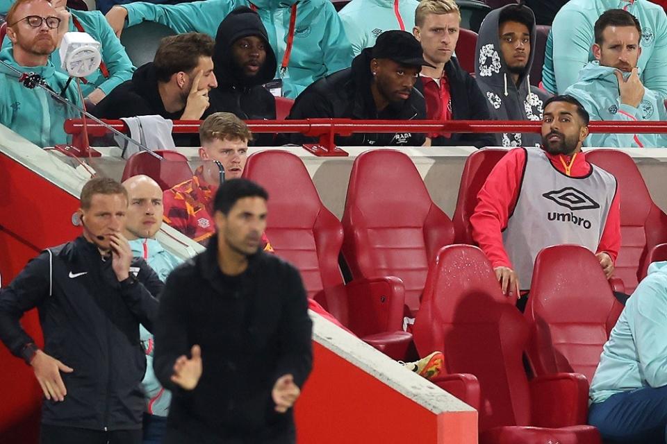 BRENTFORD, ENGLAND: Ivan Toney of Brentford looks on during the Carabao Cup Third Round match between Brentford and Arsenal at Gtech Community Stadium on September 27, 2023. (Photo by Julian Finney/Getty Images)