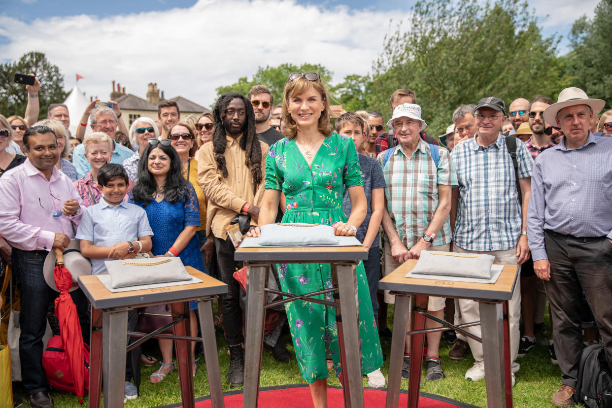 Join Fiona Bruce as she films the Antiques Roadshow. (BBC)