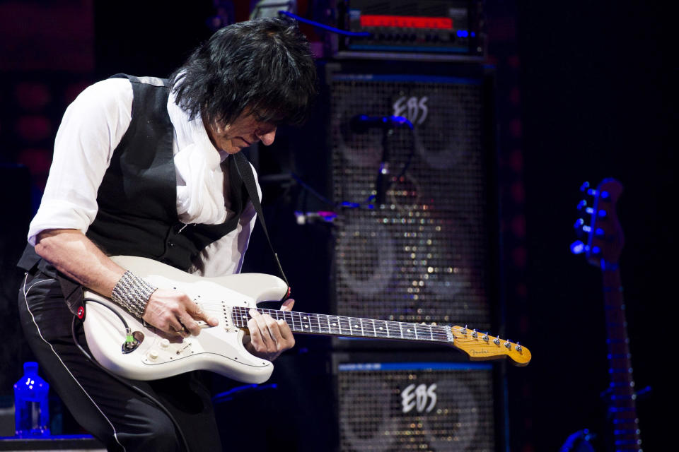 Jeff Beck performs at Eric Clapton's Crossroads Guitar Festival 2013 at Madison Square Garden on Saturday, April 13, 2013, in New York. (Photo by Charles Sykes/Invision/AP)