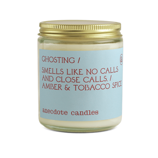 <p>Anecdote Candles Ghosting Amber & Tobacco Spice Candle, $26, <a href="https://anecdotecandles.com/collections/candles-accessories/products/ghosting" rel="nofollow noopener" target="_blank" data-ylk="slk:available here;elm:context_link;itc:0;sec:content-canvas" class="link ">available here</a>.</p>