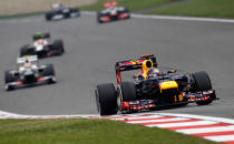 SHANGHAI, CHINA - APRIL 15: Sebastian Vettel of Germany and Red Bull Racing drives during the Chinese Formula One Grand Prix at the Shanghai International Circuit on April 15, 2012 in Shanghai, China. (Photo by Paul Gilham/Getty Images)