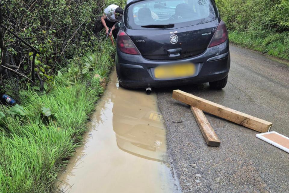 Daily Echo: New driver Suzanne Onslow was left shaken up after her Corsa, pictured,  got stuck in a '8 inch'
