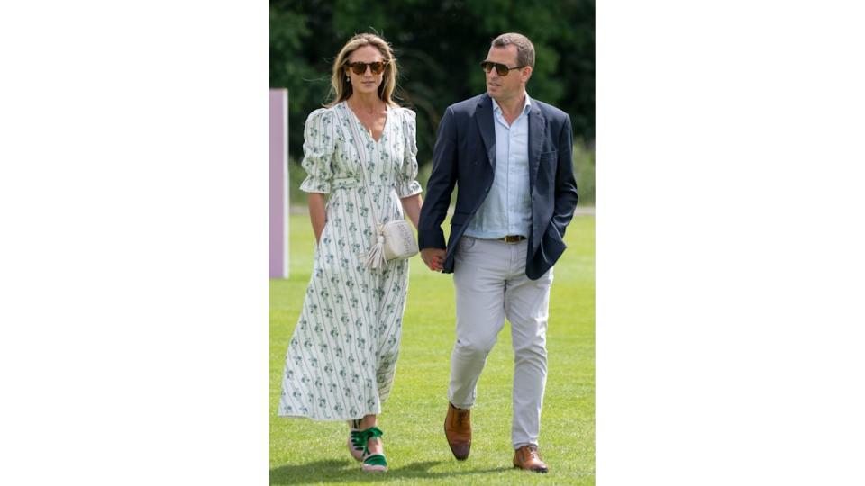 Peter Phillips and Harriet Sperling during the Royal Charity Polo match at Castle Ground