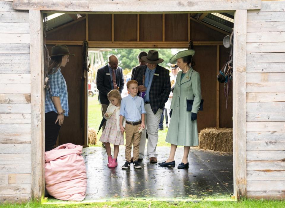 The Princess Royal tours Little Hands on the Land, a working farm that teaches children about agriculture (Kirsty O’Connor/PA) (PA Wire)