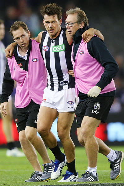 Greenwood injured his right ankle during Collingwood's 61-point NAB Challenge loss to the Western Bulldogs and is likely to spend an extended period on the sidelines.