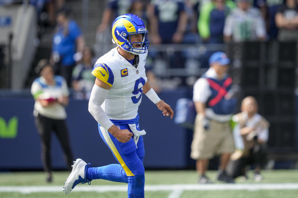 Matthew Stafford and the Rams stunned the Seahawks. (AP Photo/Stephen Brashear)