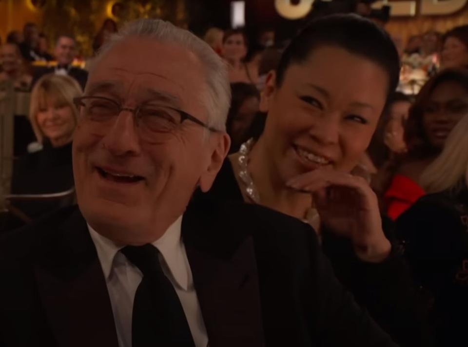 Robert De Niro, Tiffany Chen, 2024 Golden Globes (screengrab)