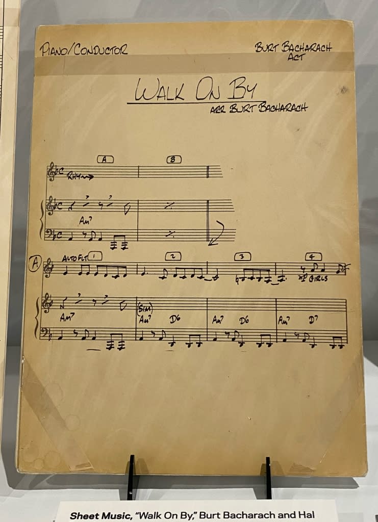 Burt Bacharach’s sheet music for ‘Walk On By’