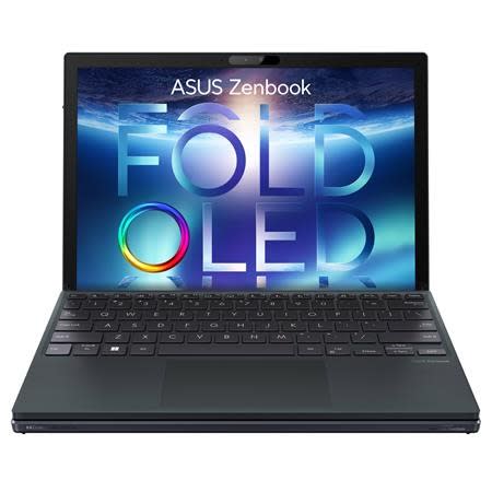 Image of Asus Zenbook 17 Fold OLED UX9702 against white background.