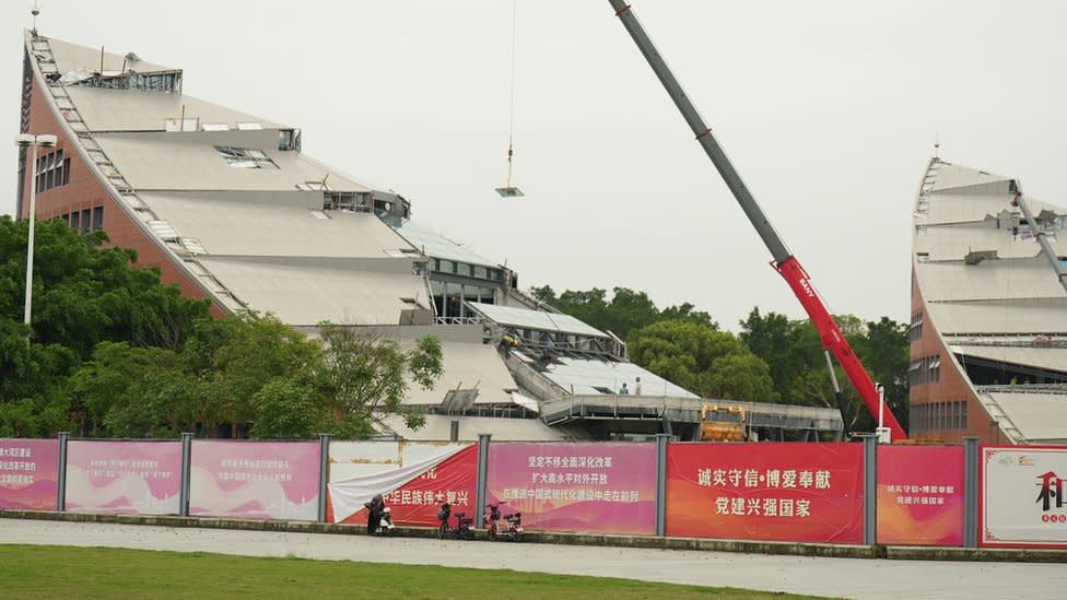 Construction on building in New Dongguan