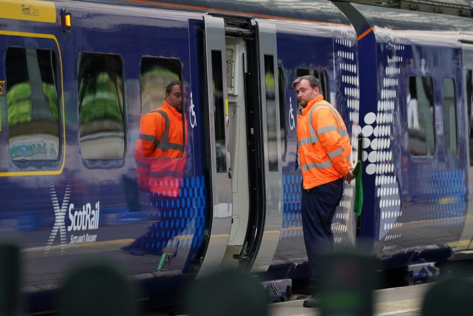Just five ScotRail services are running on Tuesday (Andrew Milligan/PA) (PA Wire)