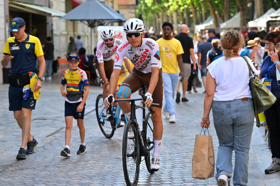 NARBONNE FRANCE  JUNE 15 Benot Cosnefroy of France and AG2R Citroen Team prior to the 47th La Route DOccitanieLa Depeche Du Midi 2023 Stage 1 a 1843km stage from Narbonne  to Gruissan on June 15 2023 in Narbonne France Photo by Luc ClaessenGetty Images