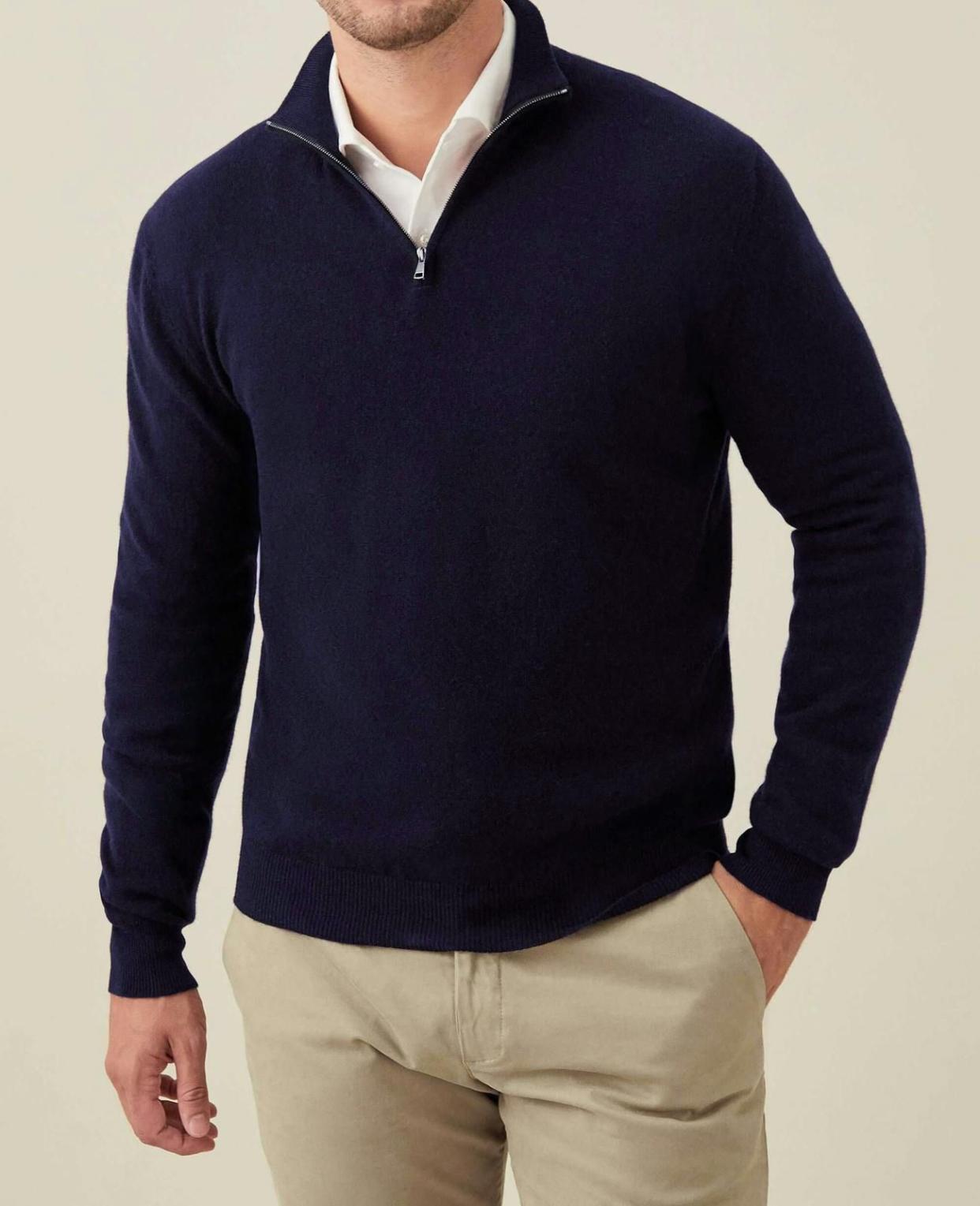 <p><a href="https://go.redirectingat.com?id=74968X1596630&url=https%3A%2F%2Flucafaloni.com%2Fen%2Fus%2Fshop%2Fmidnight-blue-cashmere-zip-up&sref=https%3A%2F%2Fwww.townandcountrymag.com%2Fstyle%2Ffashion-trends%2Fg62009295%2Fsweaters-wrapped-around-shoulders-trend%2F" data-i13n="elm:affiliate_link;elmt:premonetized" rel="sponsored" target="_blank" data-ylk="slk:Shop Now;elm:affiliate_link;elmt:premonetized;itc:0;sec:content-canvas" class="link rapid-noclick-resp rapid-with-clickid etailiffa-link">Shop Now</a></p> <p>2-Ply Cashmere Zip-Up</p> <p>Luca Faloni</p> <p>$375.00</p>