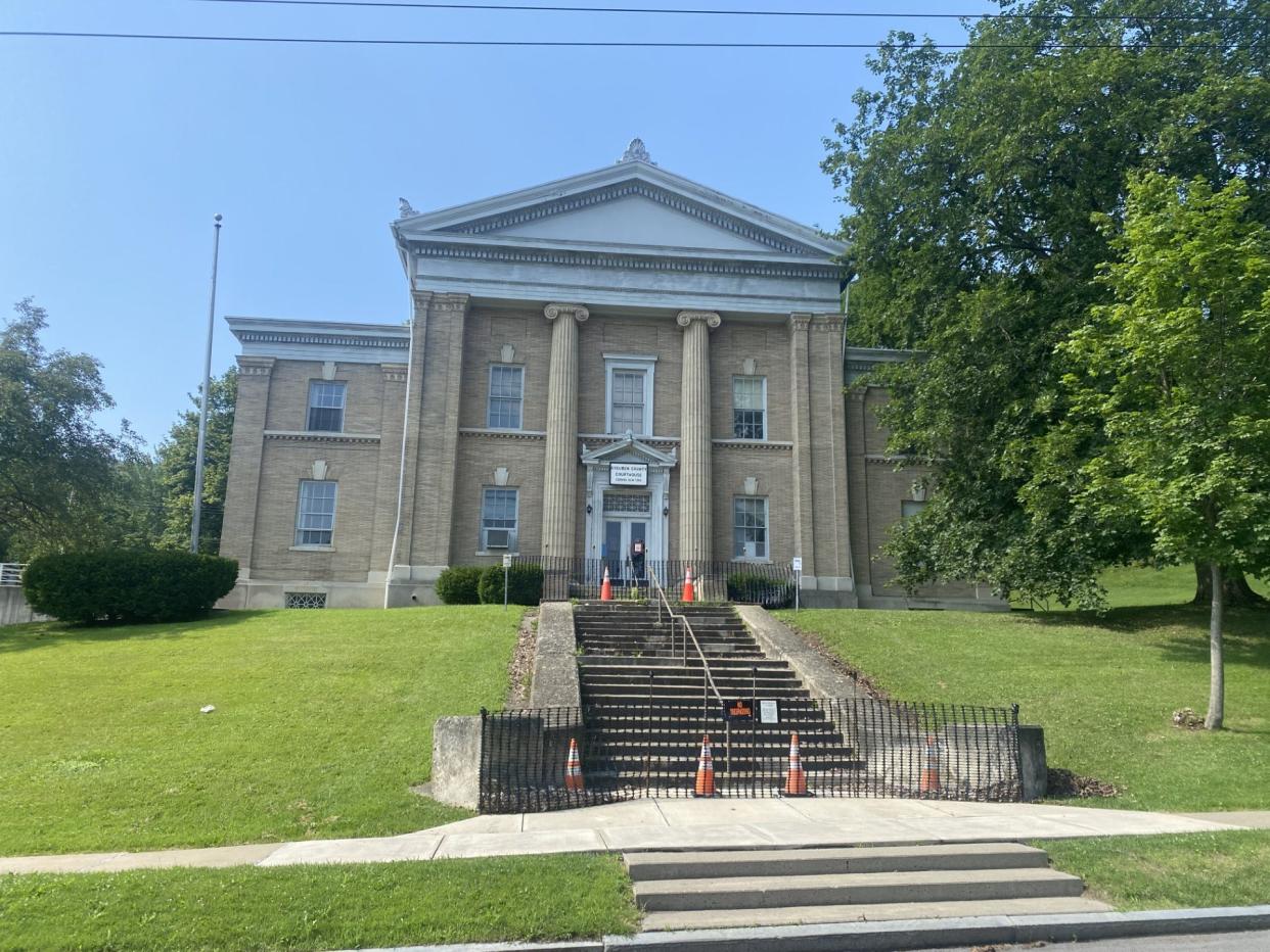 A look at the old Steuben County Courthouse and DMV building at 10 West First Street in Corning. A grant aims to turn the site into market rate apartments.