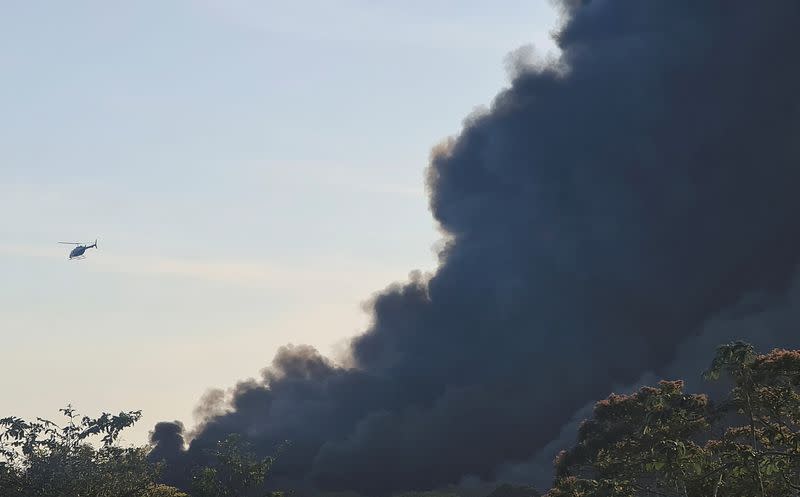 Pipeline explosion at the facilities of state-owned oil company Pemex, in Ixhuatlan del Sureste