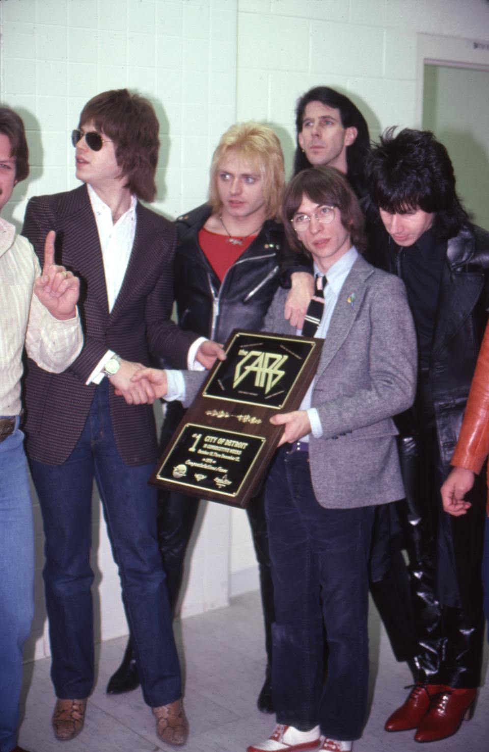 The Cars celebrate a No. 1 hit in 1979. (Photo: Donaldson Collection via Getty Images)
