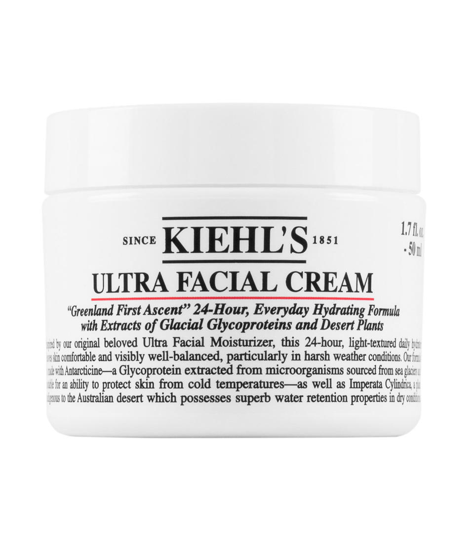 <strong>Julia<br /></strong>I just started using Kiehl's Ultra Facial Cream this year&nbsp;and I love it. It's extremely moisturizing -- great for winter -- but it doesn't feel heavy on my skin. The formula contains <a href="https://www.truthinaging.com/review/what-is-it-squalane" target="_blank">squalene</a>, one of the brand's signature ingredients, which absorbs easily and helps&nbsp;restore the skin's moisture balance.&nbsp;<br /><br /><strong><a href="https://www.kiehls.com/ultra-facial-cream/622.html?cgid=face-moisturizers&amp;dwvar_622_size=1.7%20fl.%20oz.%20Jar#start=1&amp;cgid=face-moisturizers" target="_blank">Kiehl's Ultra Facial Cream</a></strong>, <strong>$27.50</strong>