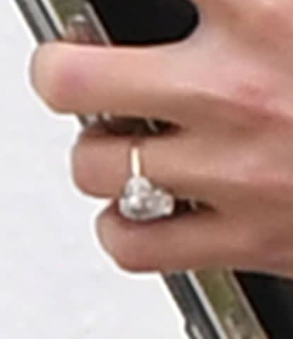 TheImageDirect.com Olivia Culpo's engagement ring from fiancé Christian McCaffrey