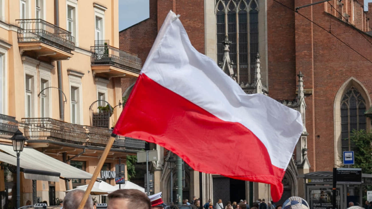 National flag of Poland. Stock photo: Getty Images
