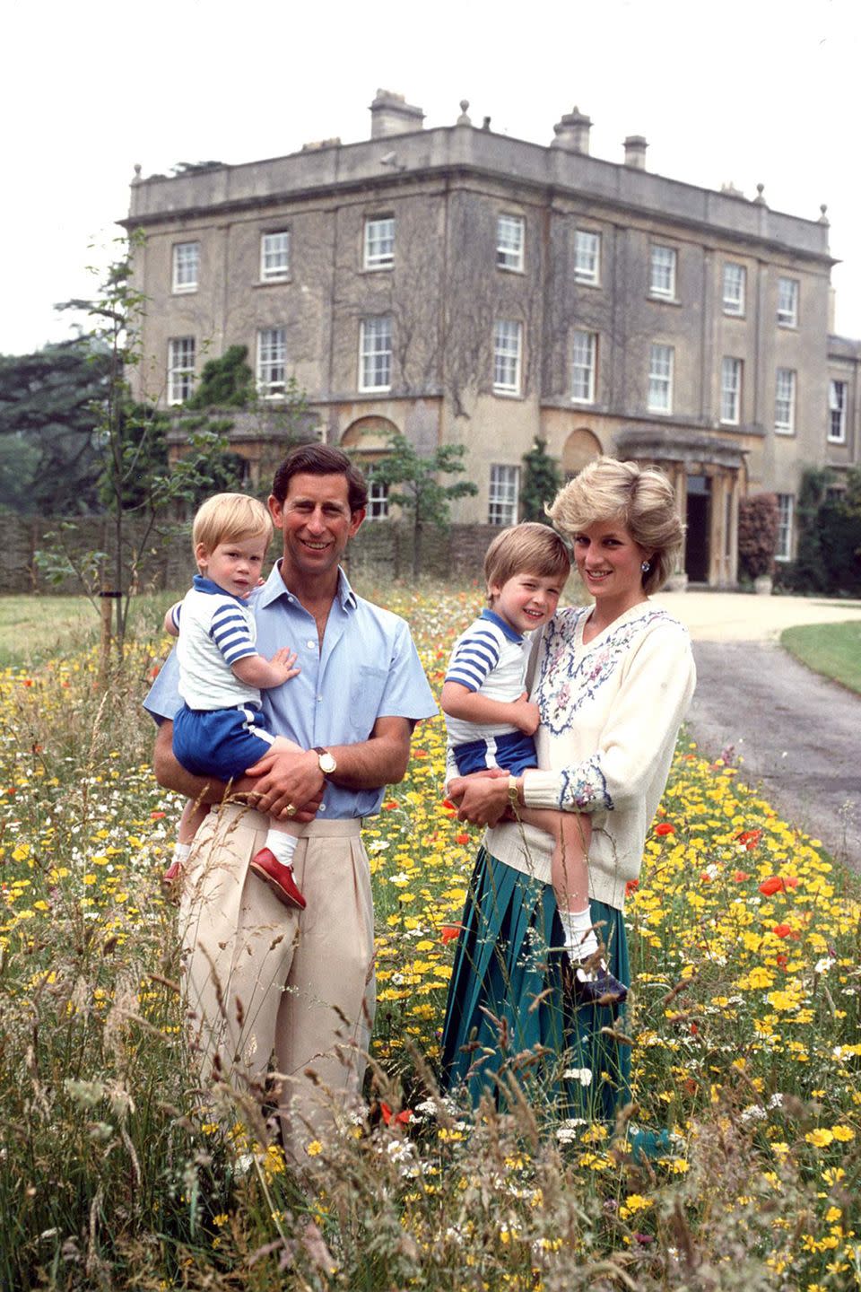 Prince Harry, Prince Charles, Prince William, and Princess Diana