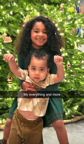 <p>Khloe Kardashian/Snapchat</p> True and Tatum Thompson