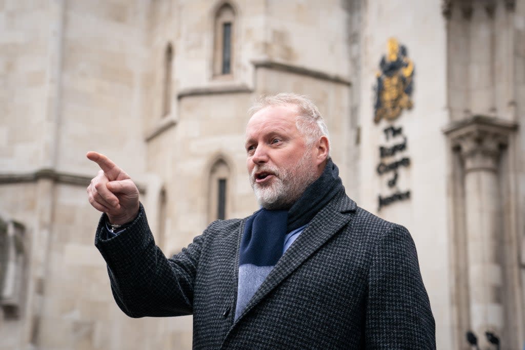 Former police officer Harry Miller speaks to the media outside the Royal Courts of Justice (PA) (PA Wire)