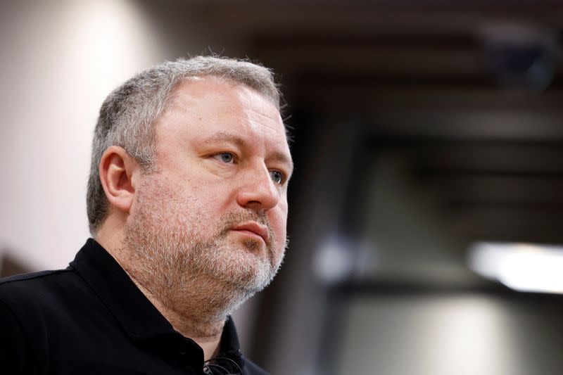 Ukraine's Prosecutor General Andriy Kostin is seen during an interview at the ICC in The Hague