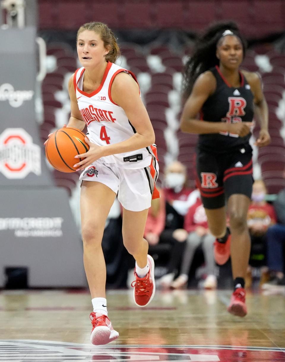 Ohio State's Jacy Sheldon hasn’t hit a 3-pointer since Feb. 17 against Maryland, going 0 for 11 in her last five games.