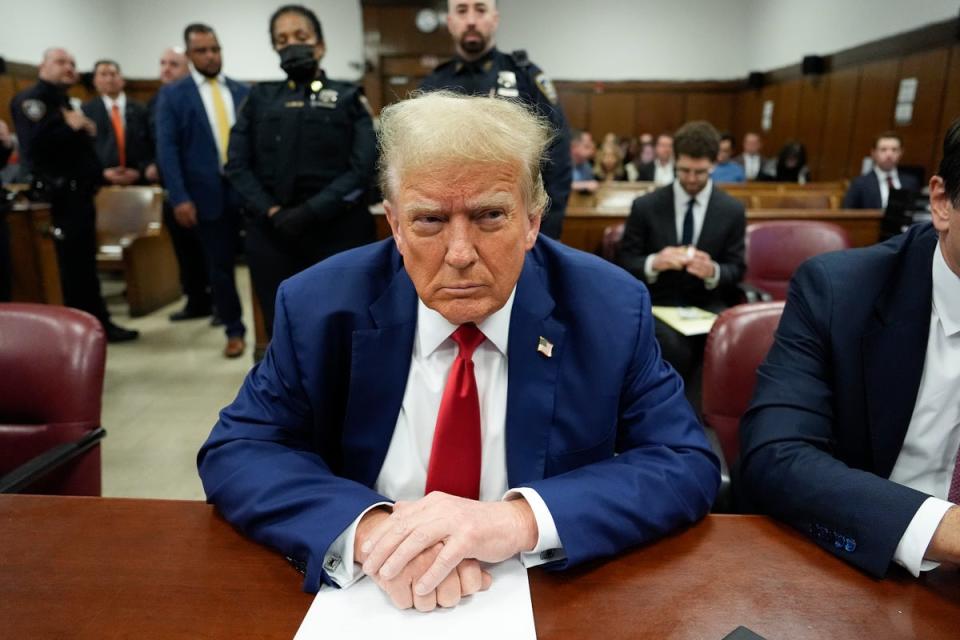 Donald Trump sits in court on 6 May 2024