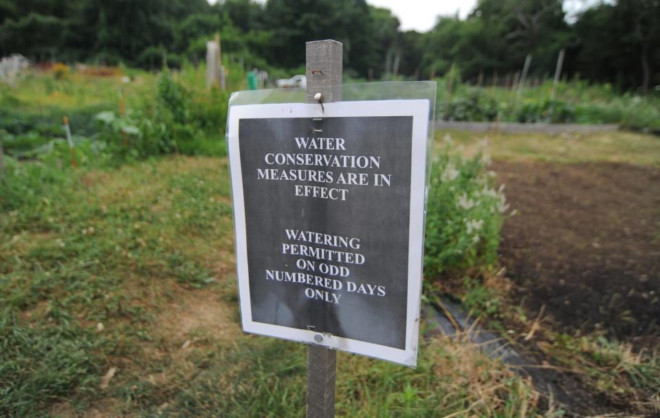 Water conservation efforts are in effect at the Shoop Community Gardens in Dennis with watering on odd numbered days. According to the town of Dennis Water Department website, a mandatory water restriction is in place for the town with odd and even day restrictions through Sept. 30.