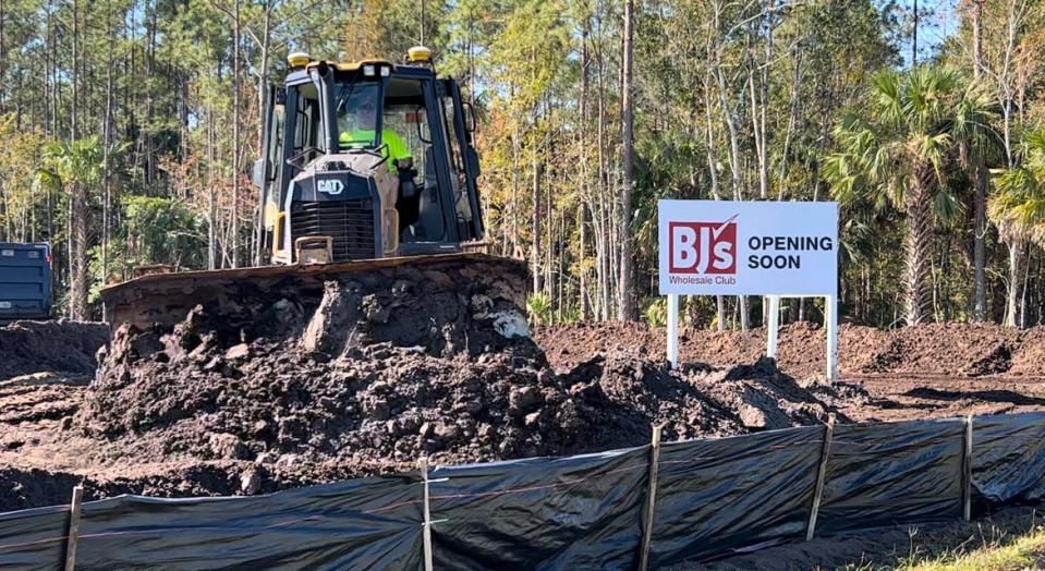 Site work is underway on a new shopping center called Cornerstone at Seminole Woods along the south side of State Highway 100 East in Palm Coast, across the street from Tom Gibbs Chevrolet, on Tuesday, Nov. 7, 2023. The retail center will be anchored by a BJ's Wholesale Club store and members-only BJ's gas station.