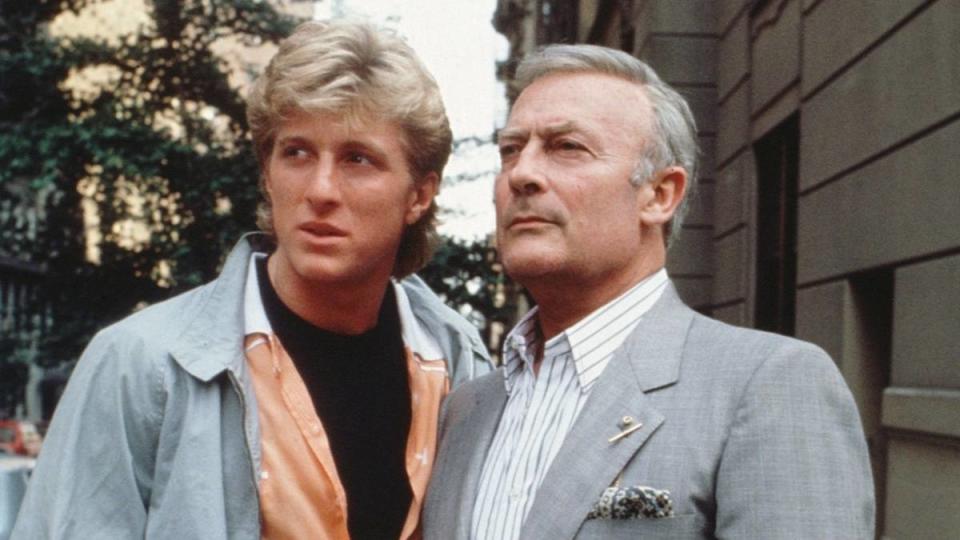 The Equalizer cast: William Zabka and Edward Woodward in The Equalizer (1989) 