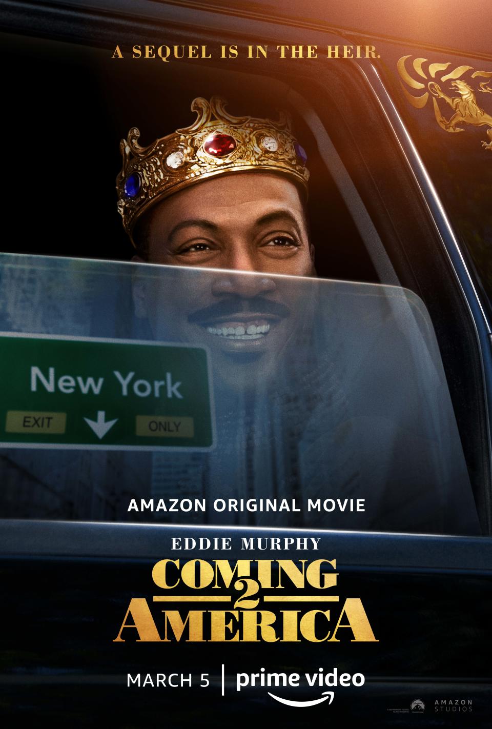 The poster for Coming 2 America featuring Eddie Murphy as King Akeem. (Amazon Prime Video)