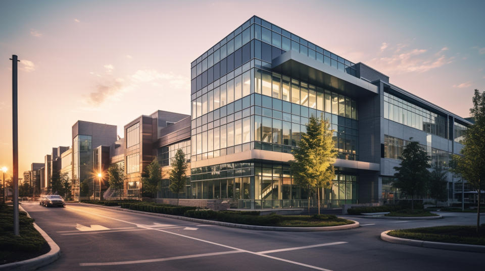 An exterior shot of the company HQ, showing the growth of their investment in the suburb.