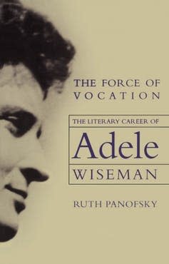 Adele Wiseman seen in profile on a book cover.