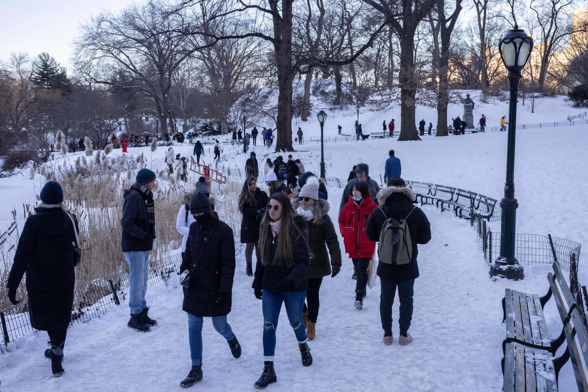 New York City’s Central Park hasn’t seen one inch of snow in a single day for more than 670 days. (AFP via Getty Images)