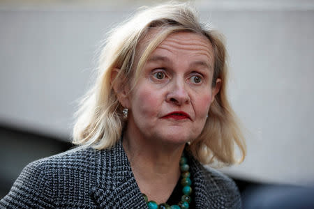 Catherine Blaiklock, founder of the Brexit Party talks during an interview in central London, Britain, February 21, 2019. Picture taken February 21, 2019. REUTERS/Simon Dawson