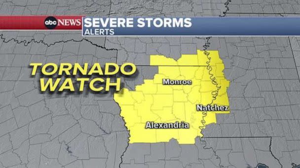 PHOTO: A Tornado Watch is in effect for northern Louisiana, May 11, 2023. (ABC News)