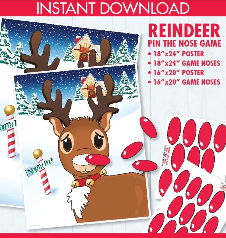 37) Pin the Nose on the Reindeer