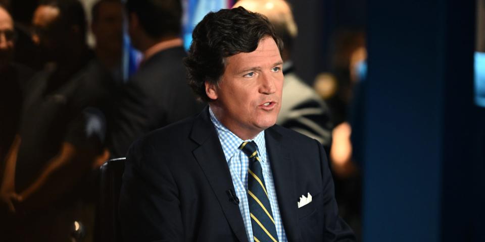 Tucker Carlson speaks during 2022 FOX Nation Patriot Awards at Hard Rock Live at Seminole Hard Rock Hotel & Casino Hollywood on November 17, 2022 in Hollywood, Florida.