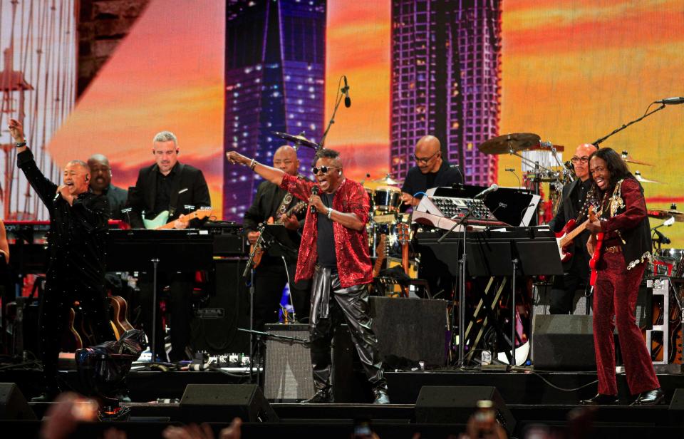 Earth, Wind & Fire perform during the "We Love NYC: The Homecoming Concert" in Central Park on Aug. 21, 2021, in New York City.