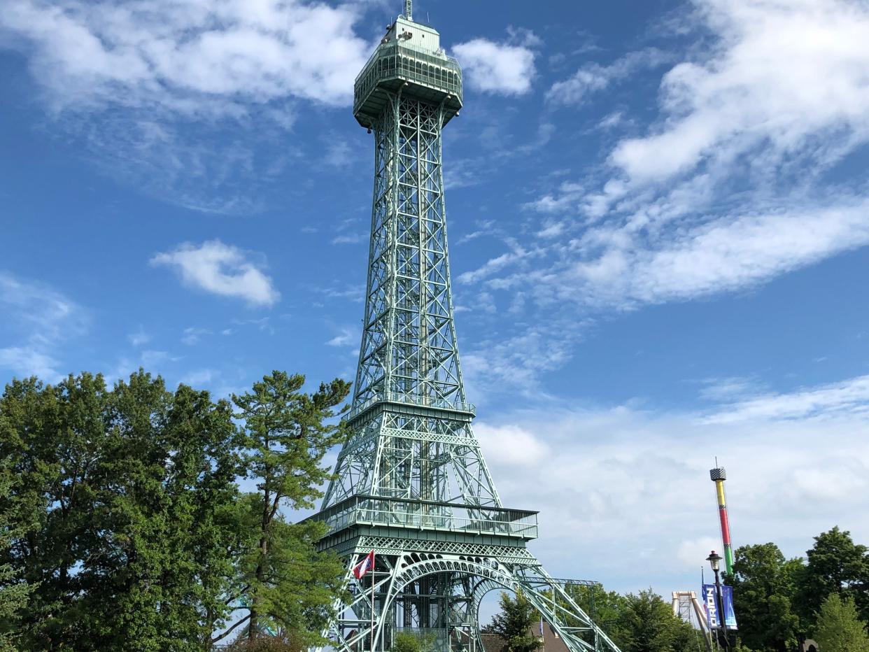 Kings Island's 314-foot replica Eiffel Tower.